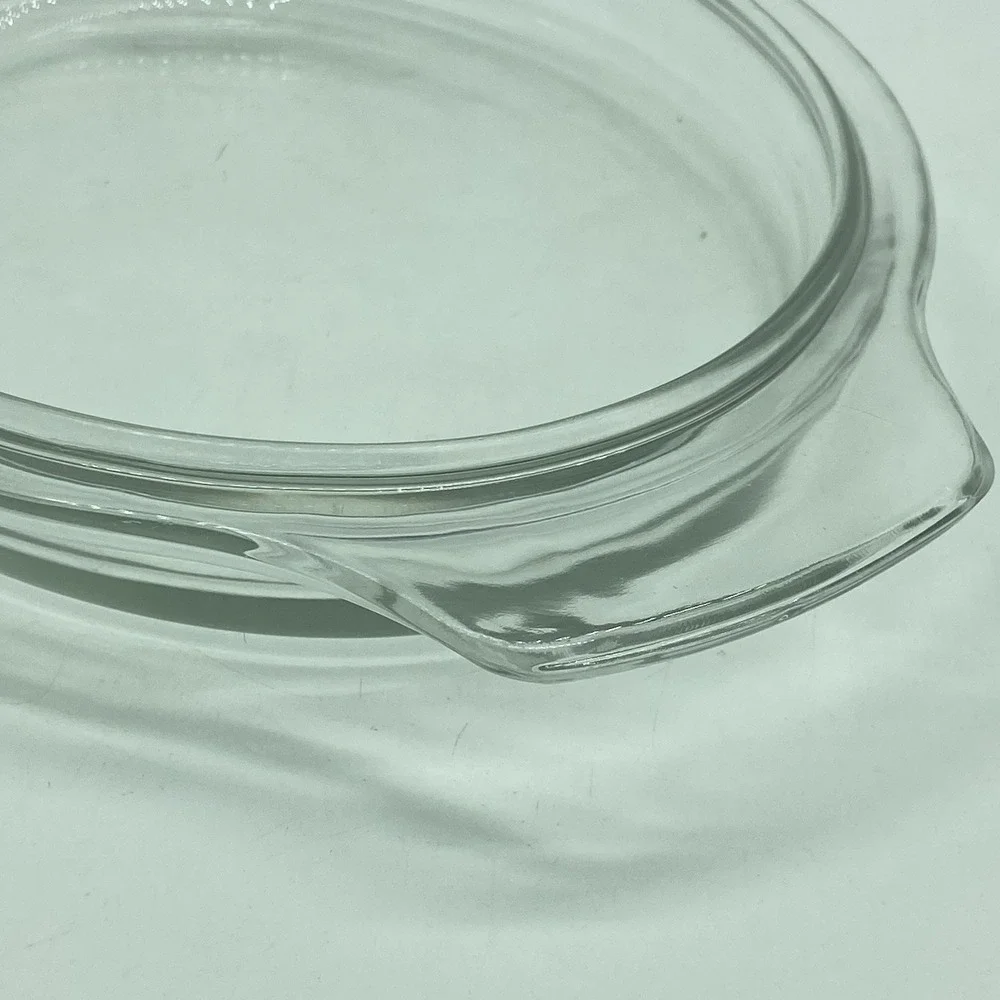 Clear Glass Oval Casserole Lid Vintage Replacement Baking Dish Cover Retro